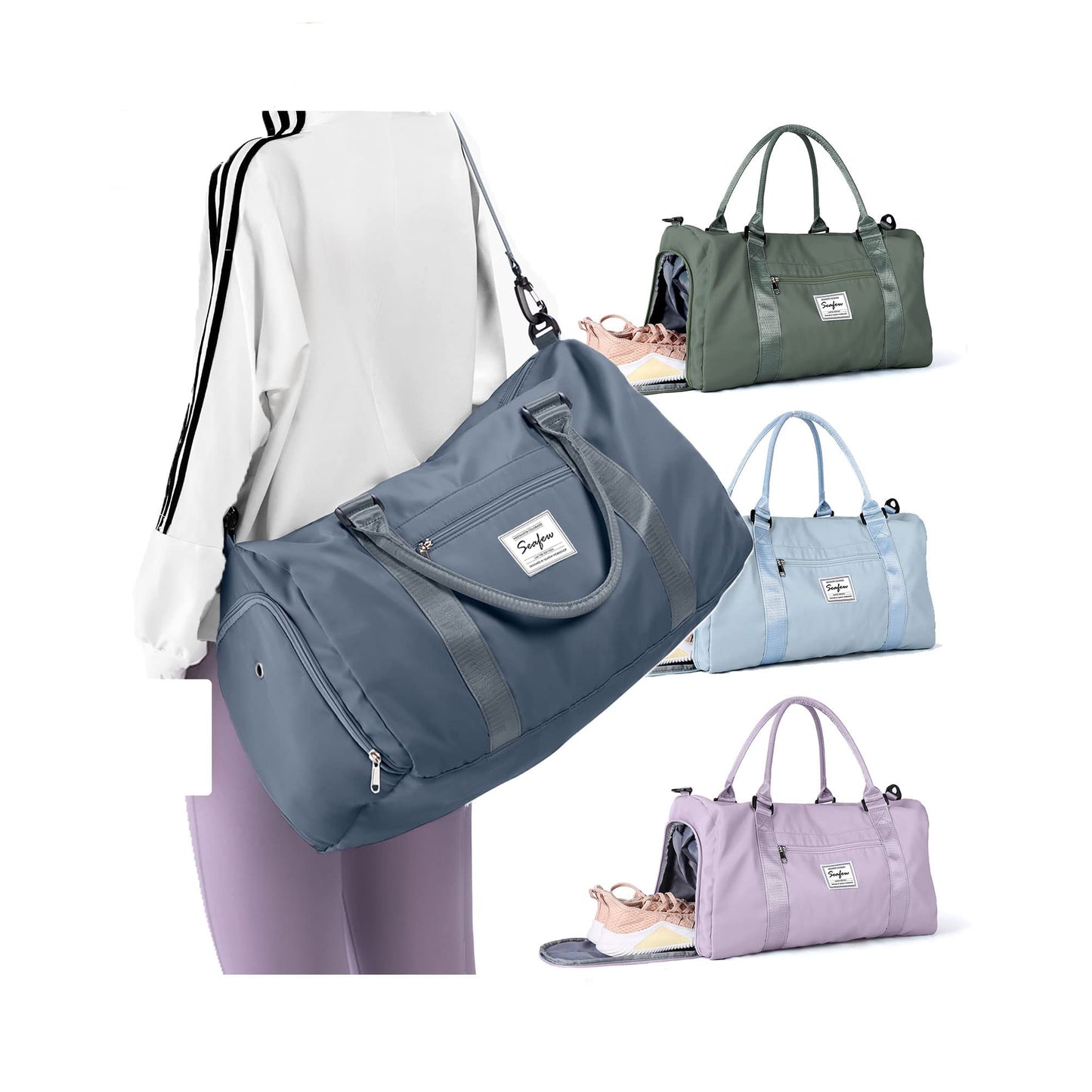 Weekender Duffel Bags for Women Men, Travel Totes Bag for Airplane, Cute Sports Gym Dance Overnight Luggage Bag with Wet Pocket Shoe Compartment, Carry On Hospital Bag for Labor and Delivery