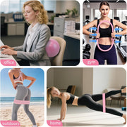 Pilates Essential Kit - Portable Fitness Equipment - with Toning Pilates Ring & Long Resistance Bands & Loop Bands & Soft Ball & Grip Socks