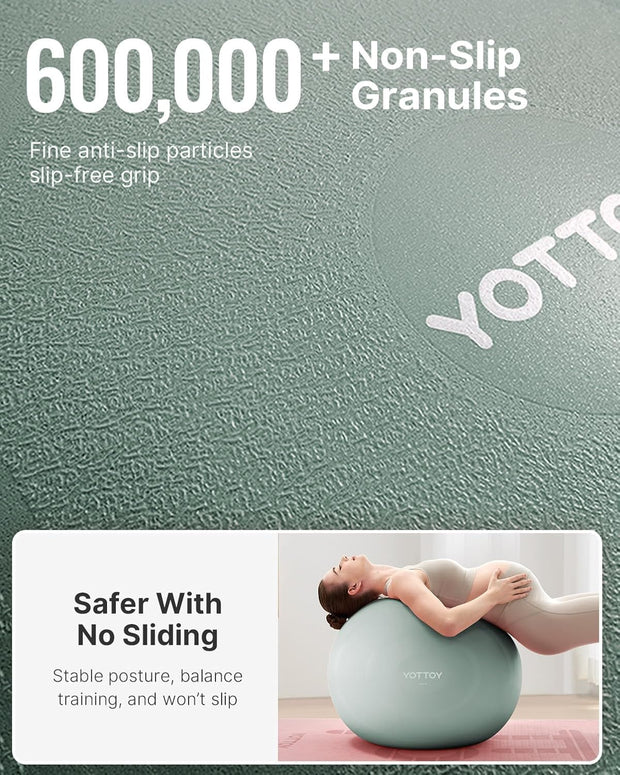 YOTTOY Anti-Burst Exercise Ball for Working Out, Yoga & Pregnancy, Extra Thick Workout Ball for Physical Therapy & Fitness