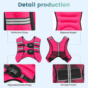 Weighted Vest, 8lb/12lb/16lb/20lb/25lb/30lb Weight Vest with Two Adjustment Straps for Men Women, Weight Vests with Reflective Stripe for Strength Training, Running, Jogging, Walking