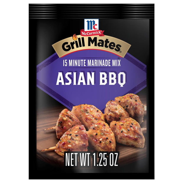 McCormick Grill Mates Marinade Mix, Asian BBQ, Korean-Inspired, 15 Minute Marinade for Chicken, Steak, and More, 1.25 oz (Pack of 12)