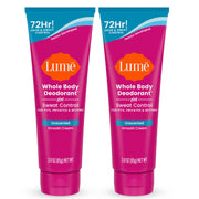 Lume Whole Body Deodorant Plus Sweat Control - Smooth Cream Tube - 72 Hour Odor And Sweat Control - Baking Soda Free, Skin Loving - 3.0 ounce (Pack of 2) (Soft Powder)