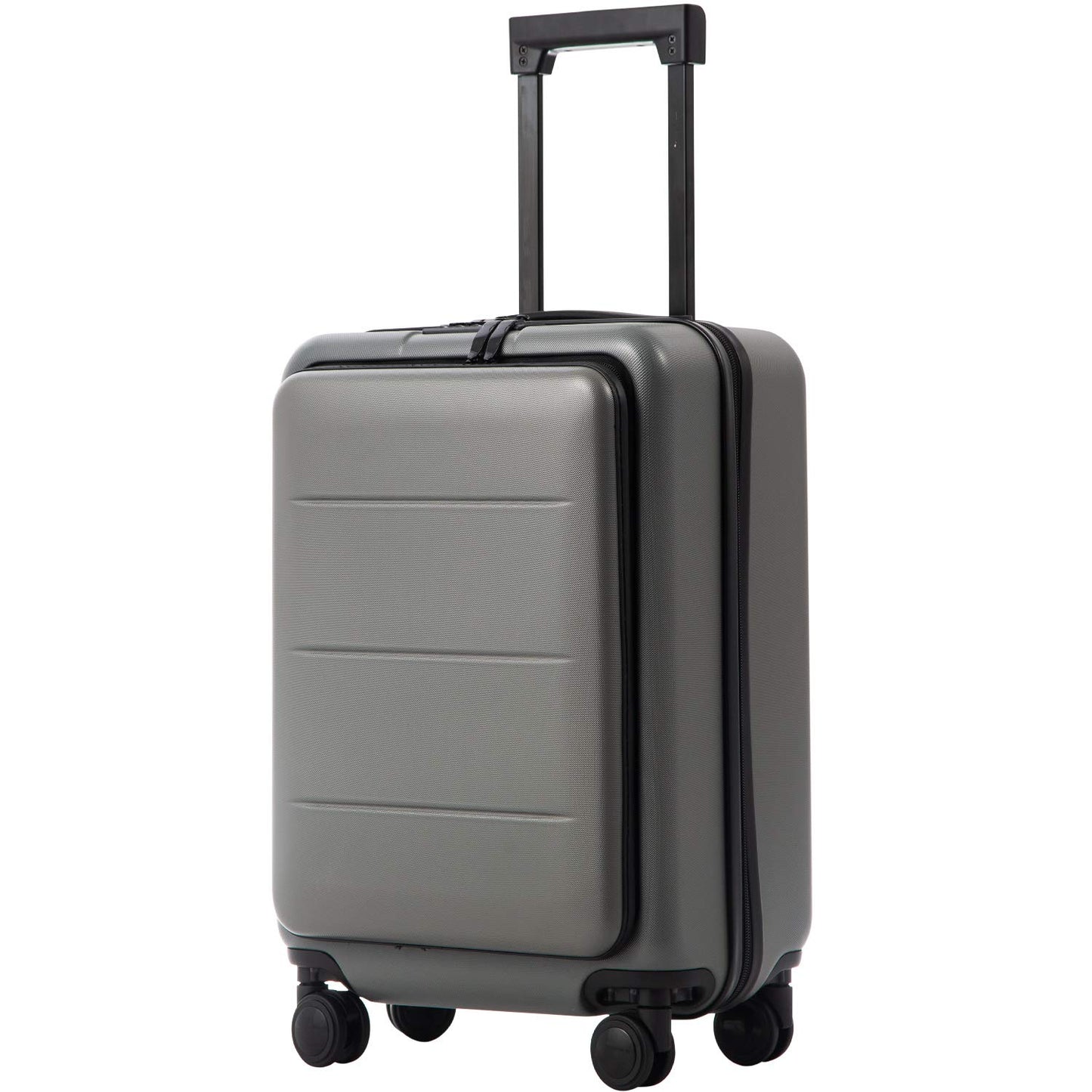 COOLIFE Luggage Suitcase Piece Set Carry On ABS+PC Spinner Trolley with pocket Compartmnet Weekend Bag(Night navy, 2-piece Set)