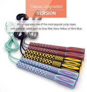 Skipping Jump Rope for Fitness Workout - Light Weight, Adjustable, Tangle Free, Excellent line control for Cardio Boxing, CrossFit, Training Exercise All Ages and Gender ( Special Luxury, KA-220, Made in Korea)
