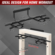 TOPOKO Upgrade Pull Up Bar for Doorway - Max Capacity 440 lbs, Portable Upper Body Workout Bar for Strength Training
