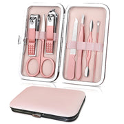 Premium Manicure Set, 7 in 1 Professional Nail Clippers Scissors Pedicure Kit, Stainless Steel Cuticle Nail Care Tools with Luxurious Travel Case, Portable Manicure Grooming Kit Gift for Women