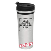 Personalized 15 oz. Mia Insulated Stainless Steel Travel Mugs - 10 pack Custom Text, Logo - Blue