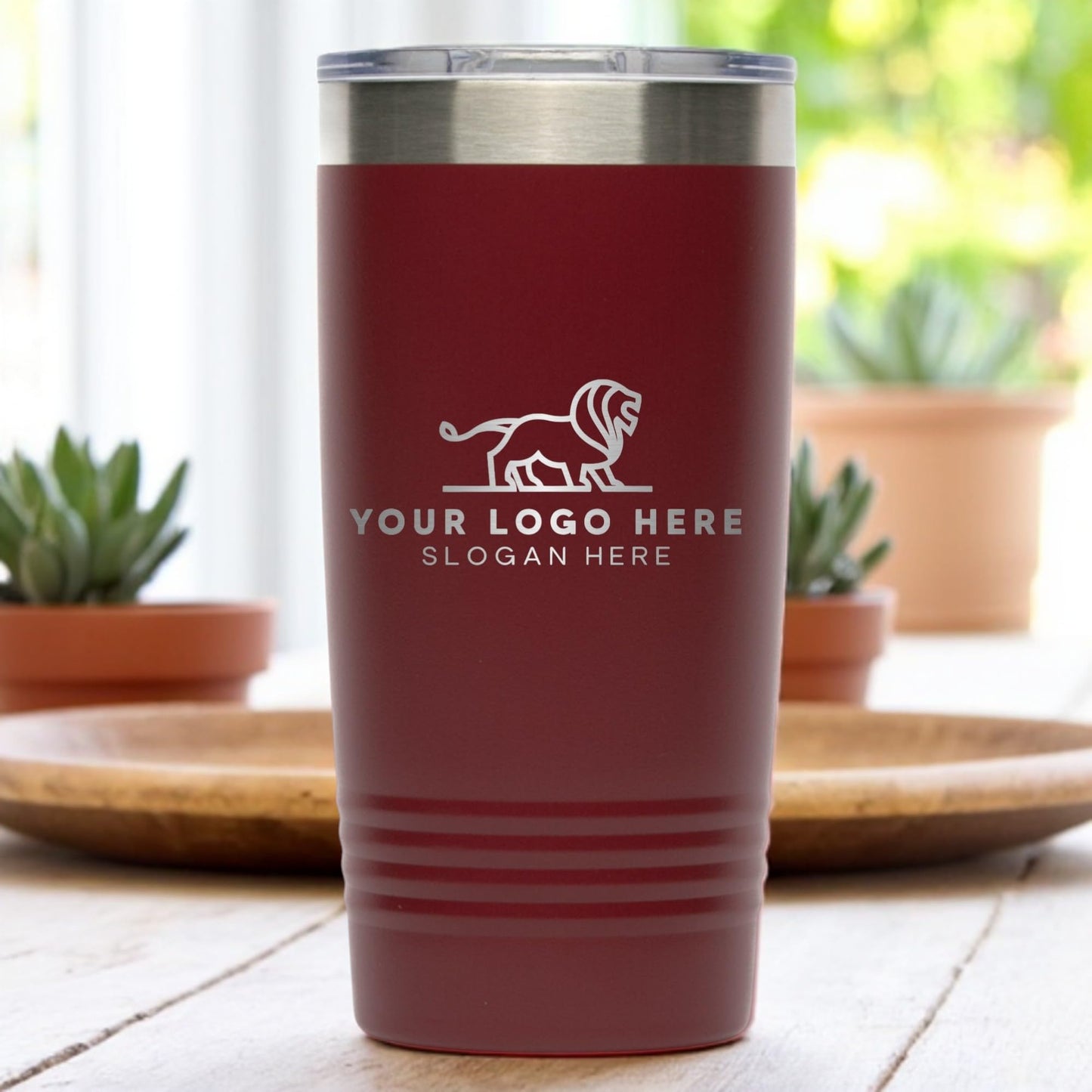 20oz Stainless Steel Tumbler - Upload Your Logo, Custom Engraved, Double Wall Vacuum Insulated Travel Mug, Ideal for Corporate Gifts, Events, and Sports Teams