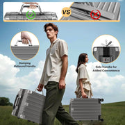 Krute Luggage 28 Inch Aluminum Frame Luggages TSA Lock No Zipper Checked Suitcase with Spinner Wheels PC+ABS Hardshell Lightweight Large Suitcases