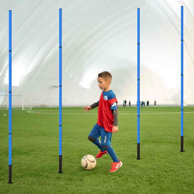 Soccer Agility Training Equipment: 6 Soccer Agility Poles, 20ft Agility Ladder, 10 Soccer Cones, 1 Jump Rope. Soccer Training Poles for Speed Training, Agility Training