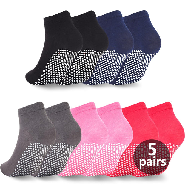 Pilates Grip Socks for Women Men Cute Non Slip Grippy Socks Woman for Yoga Barre Trampoline Hospital