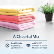 Small and Lightweight Cotton Towels Assorted Pastel Mix 24 x 40 inches Towels (6) Perfect Size for Hair Drying and Small Children