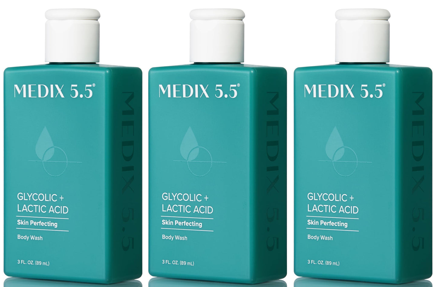 Medix 5.5 Glycolic Acid + Lactic Acid Exfoliating Body Wash Gel | KP Bump Eraser | AHA Exfoliant Skin Care Body Cleanser | Keratosis Pilaris & Acne | Anti Aging AHA Foaming Body & Face Wash, 15 Fl Oz