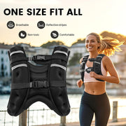 Weighted Vest for Woman Men,6lb/8lb/12lb/16lb/20Lb/25lb Weight Vest with Reflective Stripe Adjustable Buckle Strap Back Pocket Workout Strength Training Walking Jogging Running