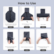 pack all 45L Foldable Duffel Bag, Water-Resistant Sports Gym Bag, Portable Weekender Bag Lightweight for Travel, Fitness and Camping (Navy Blue)