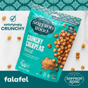 Saffron Road Roasted and Crunchy Sea Salt and Cracked Pepper Chickpeas | High Protein Snacks | Gluten-free, Vegan, Non-GMO, and Certified Halal and Kosher | 5.4oz Pouch | Pack of 6
