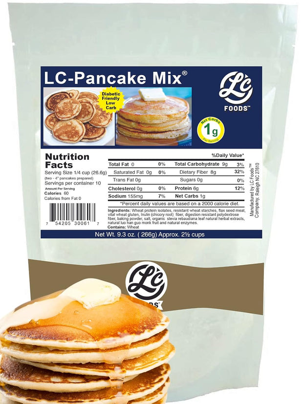 Low Carb Foods Pancake Mix | Great Taste | High Protein | 100% All-natural Ingredients | No Sugar Diabetic Friendly | Maltitol & Artificial Sweetener Free | 9.3 Oz Package