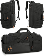 SeaRock Gym Bag for Men & Women, 40L Sports Travel Duffel Bag with Shoe Compartment, 3-In-1 Water Resistant Carry On Weekender Bag for Airplane, Workout Overnight Backpack for Travel, Black