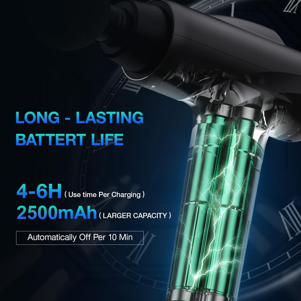 Massage Gun Deep Tissue, Handheld Electric Muscle Massager, High Intensity Percussion Massage Device for Pain Relief with 9 Attachments & 30 Speed(Black)