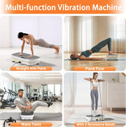 Vibration Plate Exercise Machine, Full Body Shaker Workout Vibration Plate for Lymphatic Drainage Weight Loss, Waver Vibrating Fitness Platform with Resistance Bands, Low Noise Home Fitness for Adults