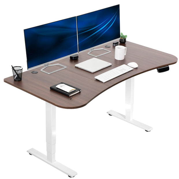 VIVO Electric 63 x 32 in Standing Desk, Memory Height Adjustment, 176 lb Frame Support, 2E Series, Black Top Black Frame, DESK-KIT-2E1B