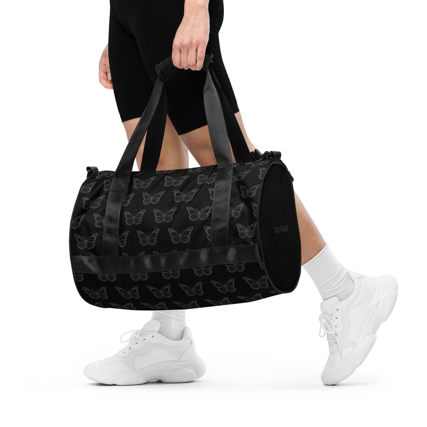 Nxt Moda Butterfly Crossbody Duffle Overnight Travel Carry On Gym Bag Women Sports Fitness Inside & Outside Pocket Cute Fashion Animal Print Shoulder Pads Water Proof Machine Washable (Zinn)
