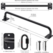 Pull Up Bar Wall Mount 440 LBS Capacity Doorway Chin Up Bar Multifunctional Steel Chinup Bar with with Resistance Band Hooks for Indoor Home Gym Garage