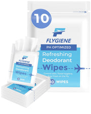 Underarm Wipes for Men & Women – Compact, TSA-Approved, & Convenient Travel Wipes for On-the-Go Freshness - Deodorant Wipes Individually Wrapped – 10 Packs