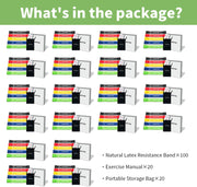 100 PCS Bulk Resistance Bands, Loop Exercise Bands Set for Gym Members Sports Class Students Gift, 5 Pieces Each Set with Storage Bag, Fitness Bands for Outdoor Home Gym Yoga Pilates