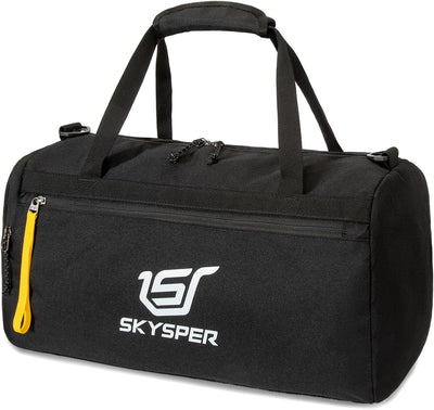 SKYSPER 30L Gym Duffel - Sports Bag Small with Wet Pocket for Sport, Travel, Fitness & Workout Men Women(Black)