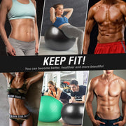 Yoga Ball, 18-30 Inch Extra Thick Exercise Ball for Workout Fitness Balance, Anti Burst Chair for Home and Office Desk, Includes Hand Pump & Workout Guide Access