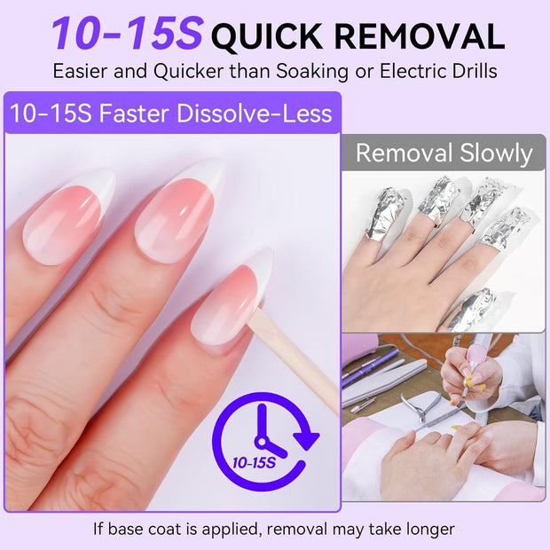 Makartt Nail Glue and Remover Kit: Super Strong Solid Gel for Press on Tips, 30ml Glues Remover for Easy Polish Removal, Nails Art Supplies for Salon and Home Use