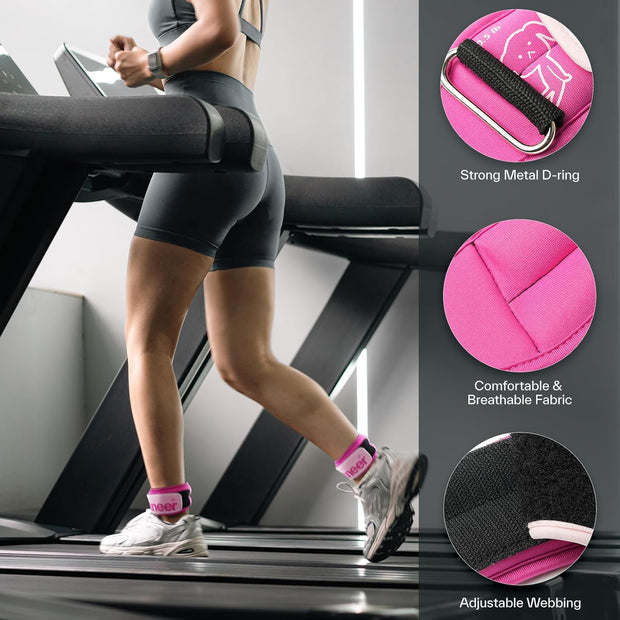 Sportneer Ankle Weights 0.5/1/2/3/5 LBS 1 Pair Wrist Leg Arm Weights for Women Men Kids Child with Adjustable Straps, Strength Weighted for Jogging Running Walking Fitness Gym Workout