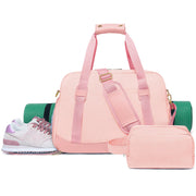 Sports Gym Bag for Women, Travel Duffle Bag with Shoe Compartment & Wet Pocket, Fitness Yoga Bag Weekender Overnight Bag Small