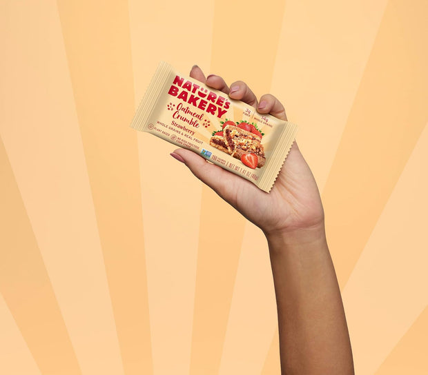 Nature's Bakery Oatmeal Crumble Bars, Strawberry, Real Fruit, Vegan, Non-GMO, Breakfast Bar, 7 Boxes With 12 Bars, 84 Count