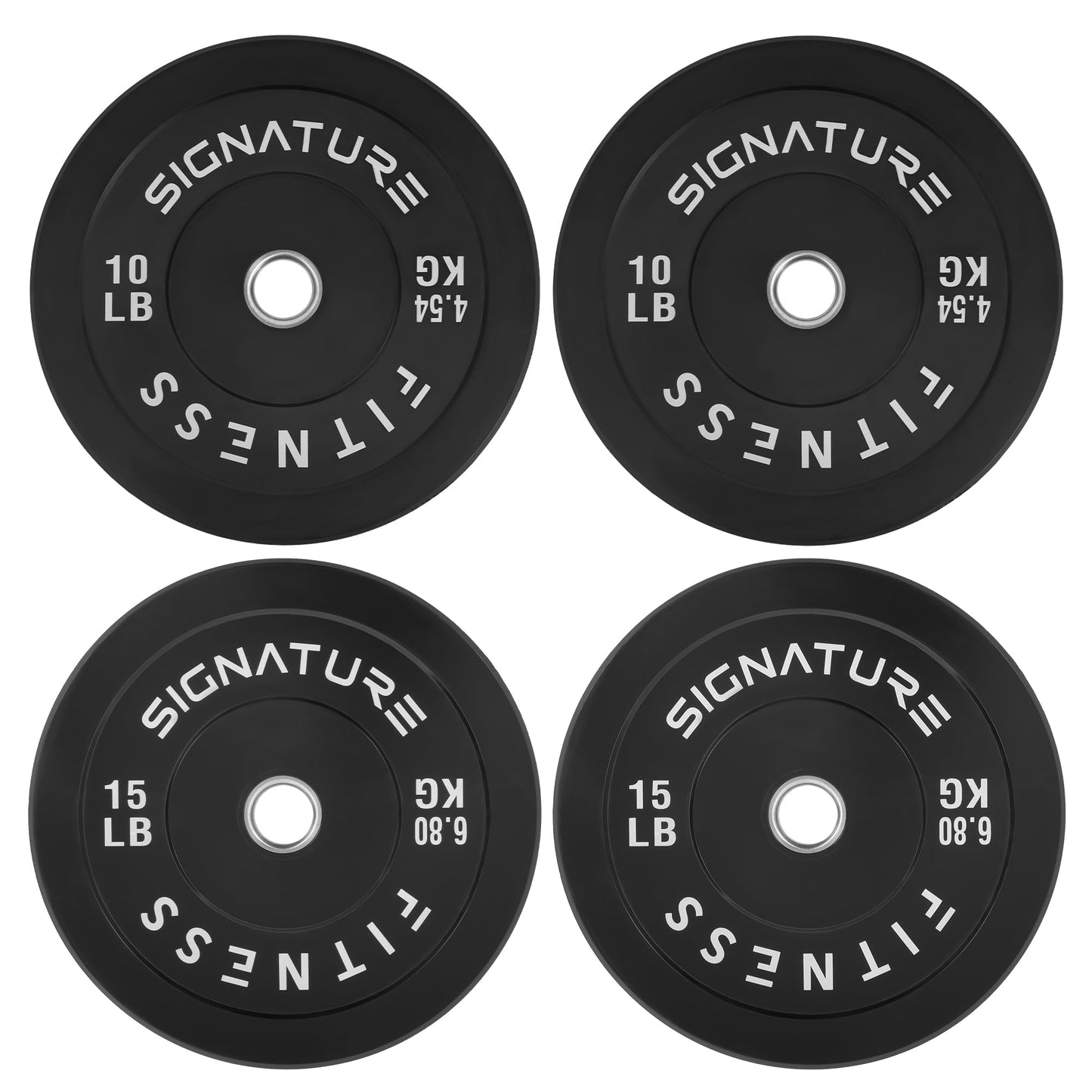 2" Olympic Bumper Plate Weight Plates with Steel Hub, Pair, Updated