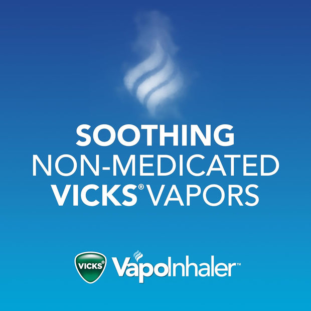 Vicks VapoInhaler, Portable Nasal Inhaler, Non-Medicated, Soothing Vapors, Menthol Scent, 1 Count