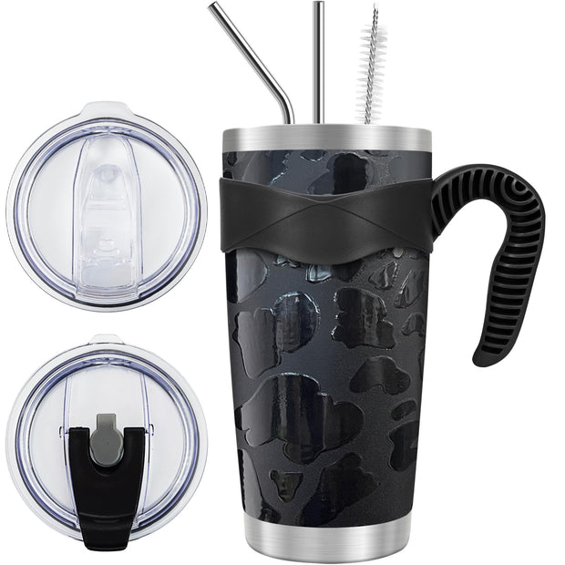 WETOWETO 20oz Tumbler, Stainless Steel Vacuum Insulated Coffee Travel Mug, Double Wall Powder Coated Insulated Coffee Mug Travel Mug with Lid Thermal Cup for Outdoor (Navy Blue, 1 Pack)