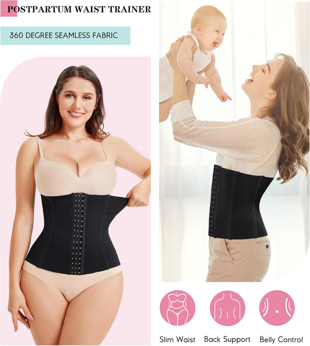 LODAY Waist Trainer Corset Shapewear Tummy Control Body Shaper Waist Cincher for Women Postpartum Belly Band Wrap