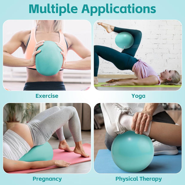 Small Pilates Ball 9 Inch Small Exercise Ball Mini Workout Yoga Balls for Gym Yoga, Core Training, Fitness, Workout, Stability, Improves Balance