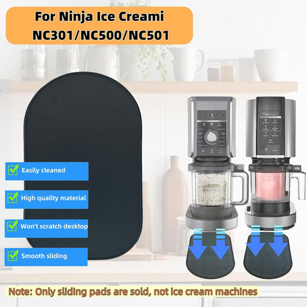 Sliding Pad for Ninja Creami Ice Cream Maker NC301/NC501/NC300,Smooth sliding with anti slip base suitable for kitchen countertop storage moving