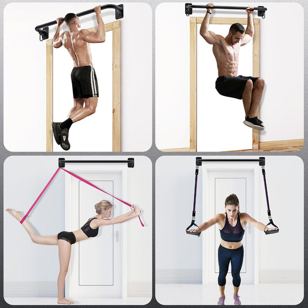 SELEWARE Heavy Duty Welded Pull Up Bar, Versatile Doorway Wall Mount, Joist Mounted, and Ceiling Mounted Chin Up Bars, Thick Metal Sturdy Construction for Full Body Workouts Support 500 lbs