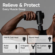 Percussion Massage Gun Deep Tissue with Heat and Cold, Portable Handheld Muscle Massager, Percussion Back Body Masajeador 12mm Amptitude for Athletes, Runner, Gifts for Men Women