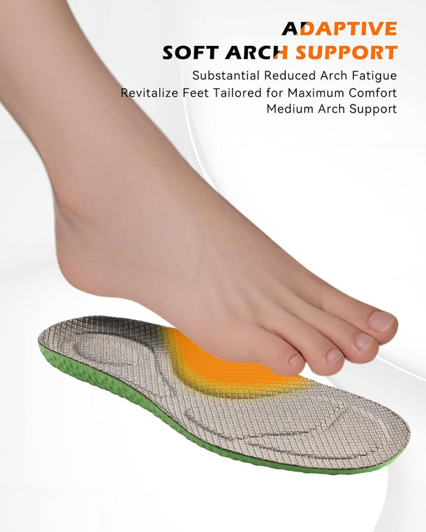 MINIQ Cloud Comfort Insoles for Men & Women - Ultra-Soft Shoe Soles with Memory Foam Cushioning, Arch Support Inserts with Gel Pad for Running, Walking & Boot Shoes