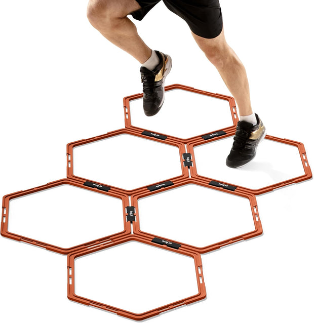 Yes4All Hex Agility Rings/Speed Rings with Carrying Bag – Hexagon Rings, Agility Hurdles for Agility Footwork Training