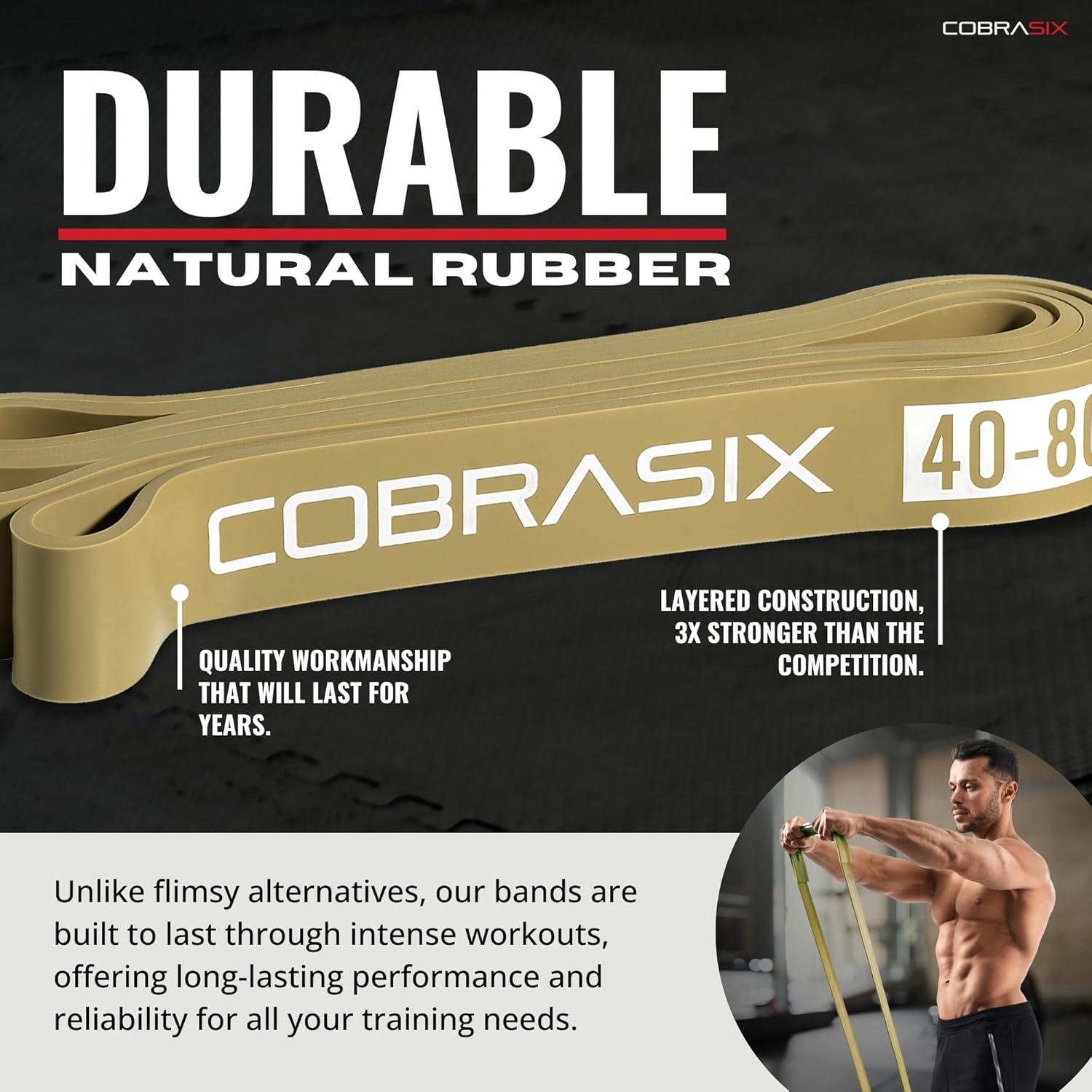 Resistance Bands for Working Out Men and Women | Resistance Bands for at Home Workouts, Powerlifting, Stretching, WOD, Strength Training and Pull Ups