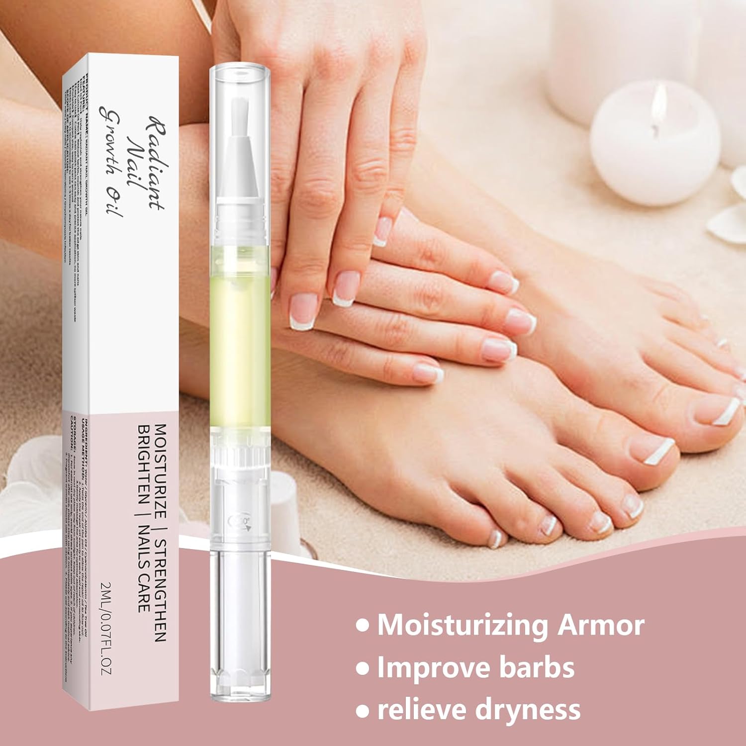 Nail Growth Oil, 2 PCS Cuticle Oil for Nails, Rejuvenation Nail Repair Oil for Moisturize Strengthen