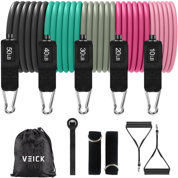 VEICK Resistance Bands, Exercise Bands, Workout Bands, Resistance Bands for Working Out with Handles for Men and Women, Exercising Bands for Fitness Weights Work Out at Home