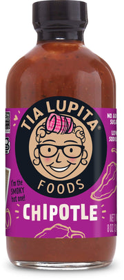 Tia Lupita Hot Sauce 8 Oz (Pack of 2) - Flavorful Heat, Medium Spice with Smoky-Sweet Flavor - Gluten-Free, Non-GMO, Sugar-Free, Low Sodium, Keto-Friendly, No Carbs - Made with Red Jalapeño Peppers