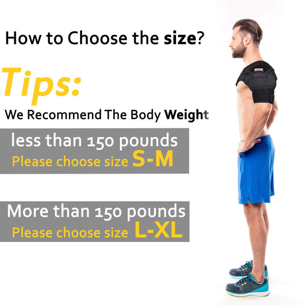 Shoulder Brace for Men and Women Rotator Cuff - for Bursitis, Dislocated AC Joint, Labrum Tear, Tendonitis,Neoprene Compression Support Sleeve (Black L-XL)